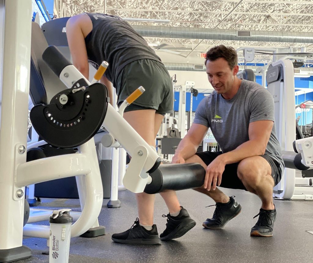 Michael Benso Training a Personal training Client