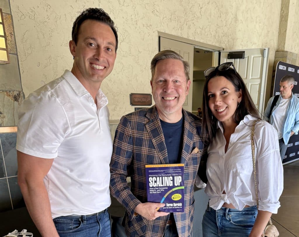 Ali and Michael Benso with author Verne Harnish